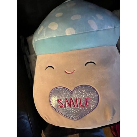 1 Left! Squishmallows Chappy the Mushroom 14” Vday Edition Plushie - Picture 4 of 7